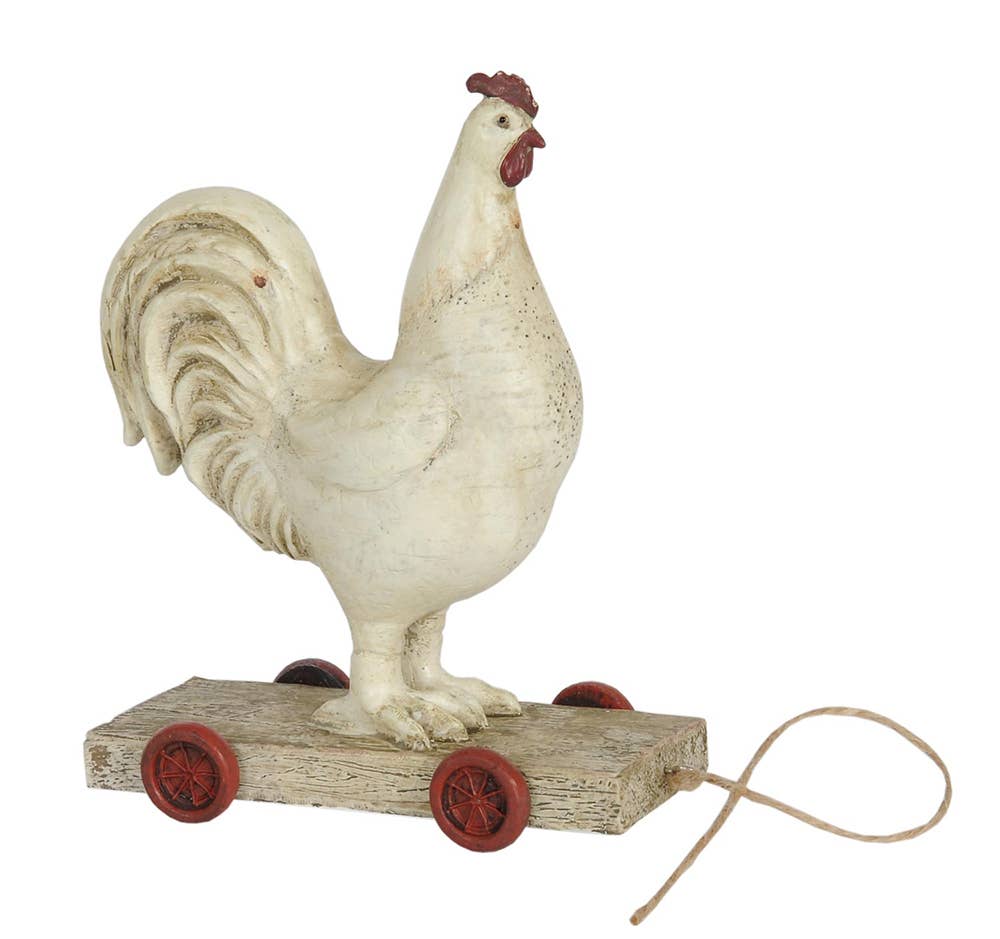 6PR0033 Beeldje Haan 15x7x17 cm Wit Polyresin Home